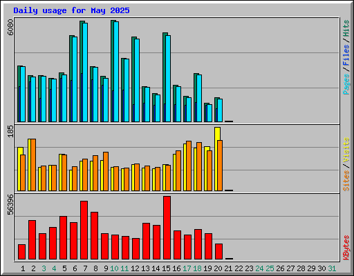 Daily usage for May 2025