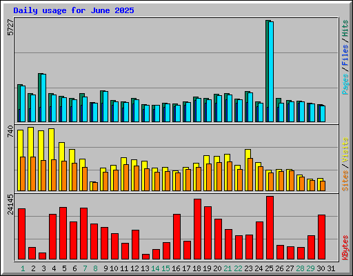 Daily usage for June 2025